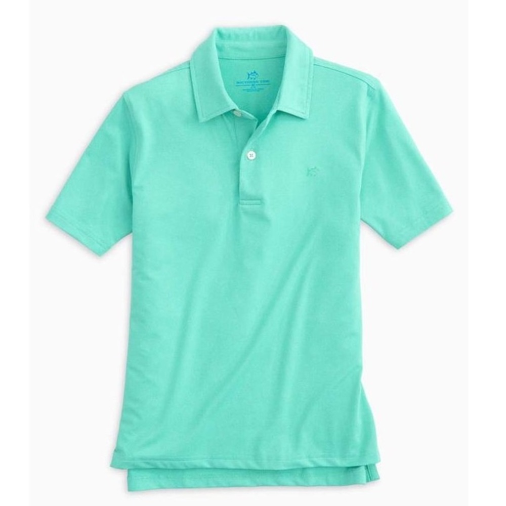 NWT BOYS' Tropical Palm Green Performance Polo S
